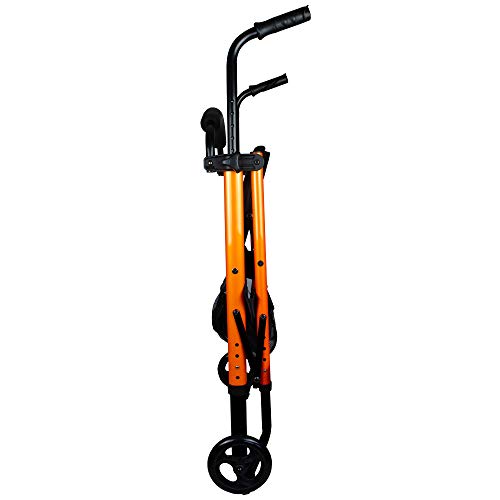 Mobiclinic, Modelo Nerón, Andador con 2 ruedas para ancianos, Marca Española, Andador plegable para personas mayores o adultos, de Aluminio, Ligero, con Asiento, Cesta y 2 ruedas, Color Naranja