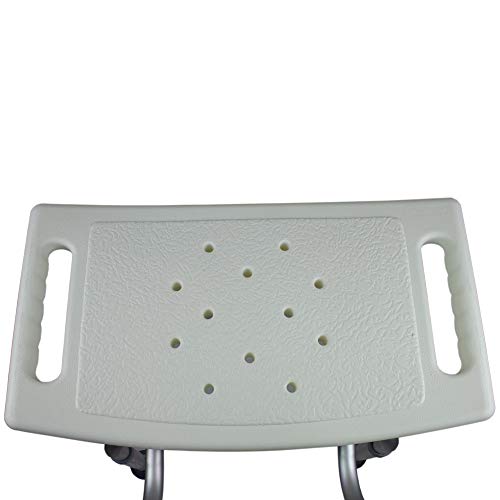 Mobiclinic, Olivo, Silla de Ducha para Mayores, Ortopédica, Taburete de Ducha para Ancianos, Altura Regulable, Silla de baño con Respaldo, Conteras Antideslizantes