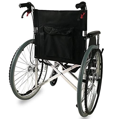 Mobiclinic, Palacio, Silla de ruedas plegable, ortopédica, autopropulsable para ancianos y minusválidos, aluminio, freno en manetas, reposapiés y reposabrazos extraíbles, asiento, ultraligera, negro