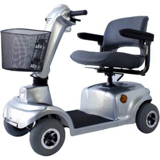 Mobiclinic, Piscis, Scooter eléctrico personas con movilidad reducida, adultos, minusválidos, discapacitados, 4 ruedas, Desmontable, Manillar plegable, asiento giratorio, Auton. 30 km, 12V, Gris