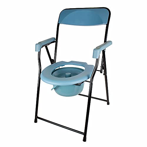 Mobiclinic, Timón, Silla con WC o inodoro para discapacitados, ancianos, minusválidos, Plegable, Reposabrazos, Asiento ergonómico, Conteras antideslizates