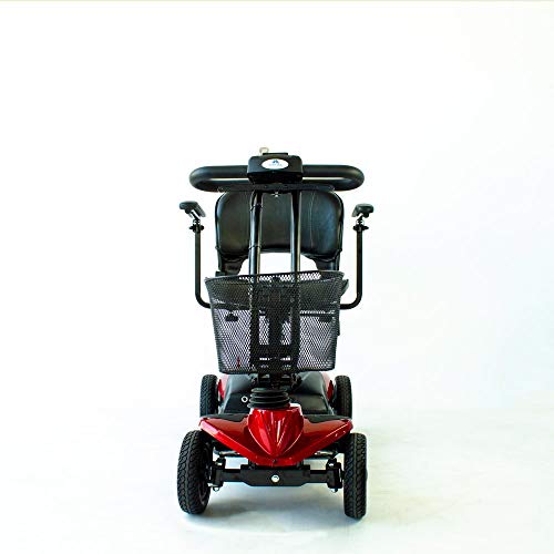 Mobiclinic, Virgo, Scooter eléctrico adultos, personas con movilidad reducida, minusválidos, discapacitados, 4 ruedas, Desmontable, Manillar plegable, Auton. 10 km, 12V, Rojo