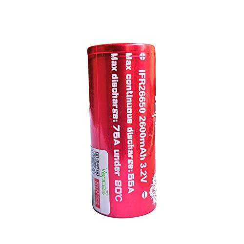 Moifer 2 Uds Batería De Iones De Litio 26650 2600mah 55a 3.7 v BateríAs Recargables De Alta Potencia, para Linterna Equipo De Audio Timbre De Video