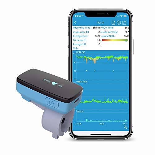 Monitor de oxígeno del sueño con alerta de vibración para el seguimiento de la apnea del sueño Nivel de oxígeno / frecuencia cardíaca durante la noche con el informe de APLICACIÓN en español