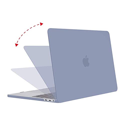 MOSISO Funda Dura Compatible con MacBook Pro 13 Pulgadas 2020-2016 A2338 M1 A2251 A2289 A2159 A1989 A1706 A1708, Plástico Carcasa Rígido&Cubierta de Teclado&Adaptador Tipo C,Gris Lavanda