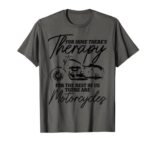 Motorista Terapia Vintage Motocicleta Divertido Biker Camiseta