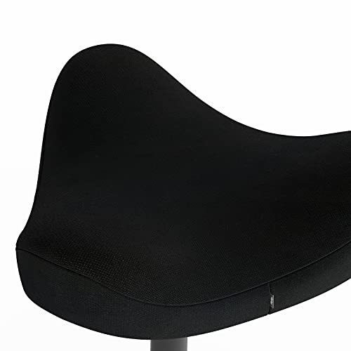 Move - Silla de Oficina para escritorios de Altura Regulable, Taburete de Soporte para bipedestación - Base de Madera Negra y Tela de Calidad Negra