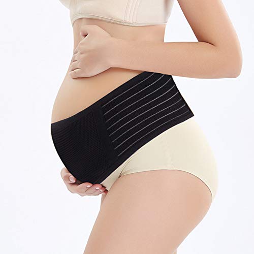 MOXIN Faja Maternidad Apoyo Elástico Prenatal Embarazada Cinturón Espalda Pelvis Caderas Abdominals Premamá Banda para Espalda Disfunción el Pubis de la Sínfisis,Negro,XL(120cm)