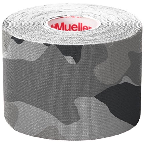 Mueller Sports Medicine Kinesiology Tape I-Strip Roll (20 Strips), Gray Camo, 2" x 9.75"