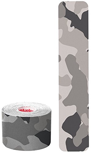 Mueller Sports Medicine Kinesiology Tape I-Strip Roll (20 Strips), Gray Camo, 2" x 9.75"