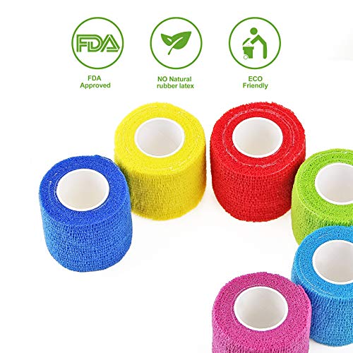 MUEUSS Vendaje Autoadhesivo Venda Cohesiva Vet Wrap Vendajes Cohesivos Auto Adherentes Vendaje Elástico No Tejido Impermeable para Animales Deportes para Mascotas