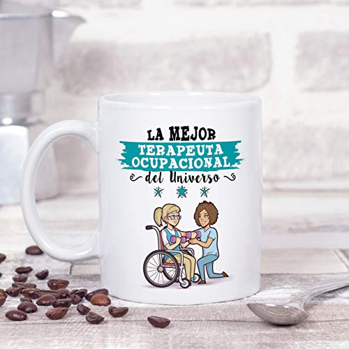 MUGFFINS Terapeuta. Ocupacional Tazas Originales de café y Desayuno para Regalar a Trabajadores Profesionales - Esta Taza Pertenece a la Mejor Terape