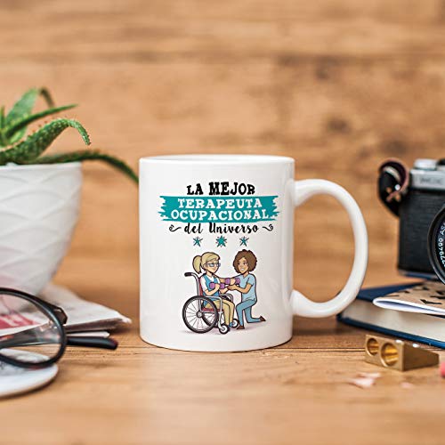 MUGFFINS Terapeuta. Ocupacional Tazas Originales de café y Desayuno para Regalar a Trabajadores Profesionales - Esta Taza Pertenece a la Mejor Terape