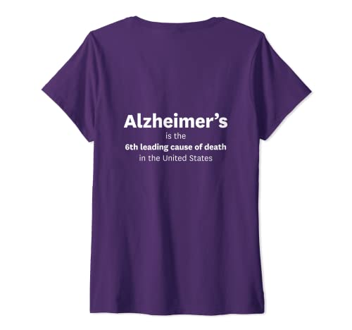 Mujer Poner fin a la conciencia de Alzheimer con hechos - END ALZ Camiseta Cuello V