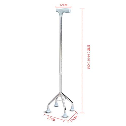 Muletas Adultos, Cuatro Patas Muletas Aleación de Aluminio Caminante Caminante Caminante Viejo bastón Muletas Deportivas Caminante Plegable con muletas de Mano Drive Medical Asiento de bastón plegab