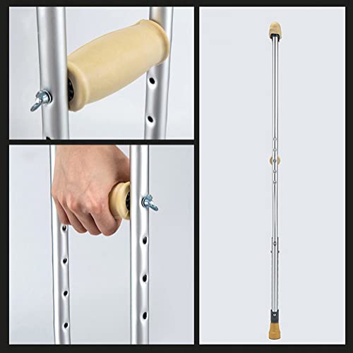 Muletas Axilares de Aluminio para Adultos(x2 uds),Regulables en Altura - Muletas para Caminar con Espuma para la Axila,Ergonómicos Muletas Soporte Post Traumatismo o Cirugía(Pequeño/Mediano/Grande)