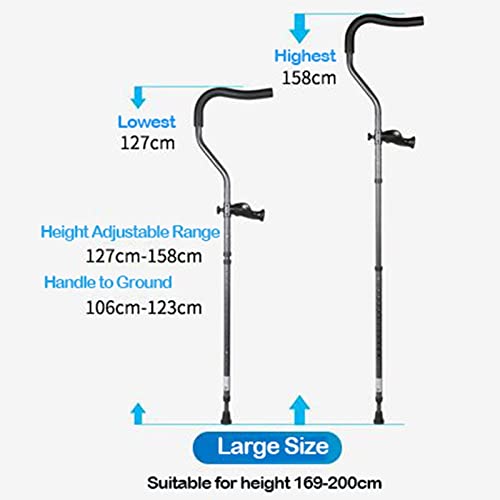 Muletas plegables para adultos, muletas axilares ergonómicas (1 par), muletas con amortiguación en las axilas para caminar, muletas ajustables dobles para ancianos y discapacitados ( Size : 158cm )