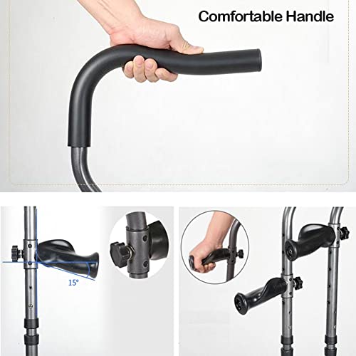 Muletas plegables para adultos, muletas axilares ergonómicas (1 par), muletas con amortiguación en las axilas para caminar, muletas ajustables dobles para ancianos y discapacitados ( Size : 158cm )