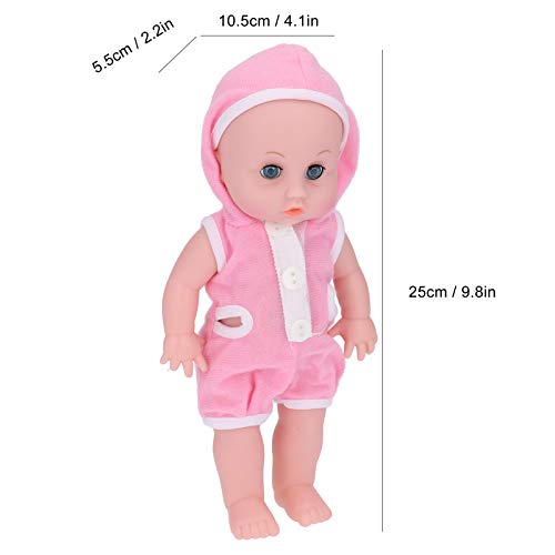 Muñeca Bebé Biberón Set Educativo Muñeca Linda Regalo de Juguete para Niños Niña con Efecto de Sonido Rosa(rosado)