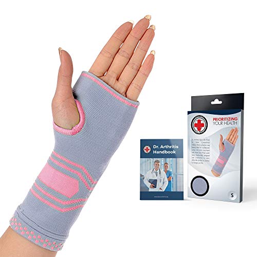 Muñequera Metacarpiana Desarrollada por Médicos - Protector Palma Mano de Gel para Mayor Comodidad y Sujeción Síndrome Túnel Carpiano, Dolor Articulación, Mejora RSI - Manual Incluido - Talla M