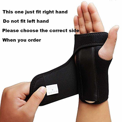 Muñequera para mano izquierda o derecha para túnel carpiano, férula de muñeca extraíble para tendinitis, soporte para el pulgar por síndrome del ratón y lesiones deportivas (1 unidad), Right hand