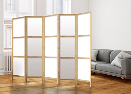 murando - Biombo XXL 225x171 cm - 5 Paneles Lienzo de Tejido no Tejido Tela sintética Separador Madera Design de Moda Hecho a Mano Deco Home Office Japón p-A-0009-z-c