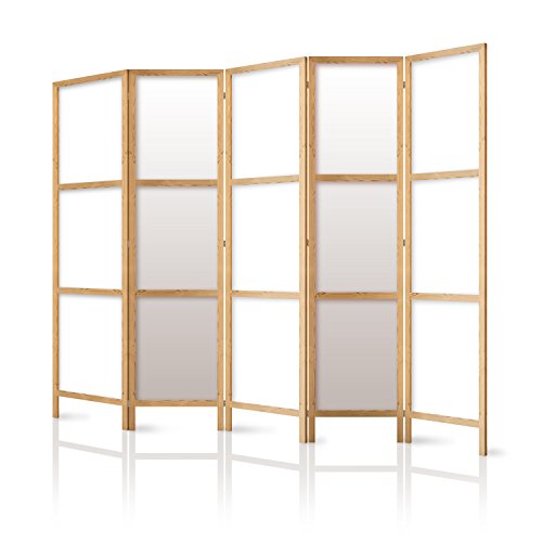 murando - Biombo XXL 225x171 cm - 5 Paneles Lienzo de Tejido no Tejido Tela sintética Separador Madera Design de Moda Hecho a Mano Deco Home Office Japón p-A-0009-z-c