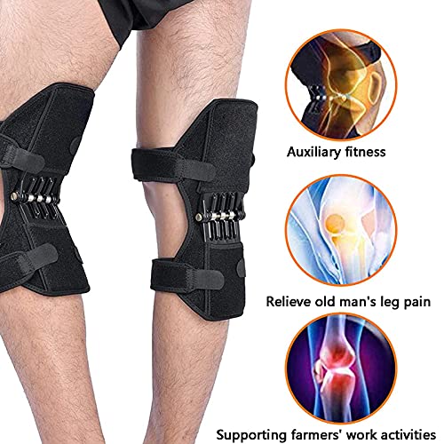 MXCYSJX Knee Brace Power 2 Paquetes De Soporte para Articulaciones De Rodilleras, Almohadillas Estabilizadoras De Rodilla Eléctricas, Refuerzo De Equipo De Protección con Resortes Potentes