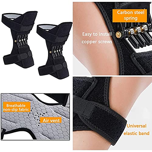 MXCYSJX Knee Brace Power 2 Paquetes De Soporte para Articulaciones De Rodilleras, Almohadillas Estabilizadoras De Rodilla Eléctricas, Refuerzo De Equipo De Protección con Resortes Potentes