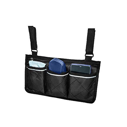 Namvo Bolsa para silla de ruedas con bolsillos – Universal Impermeable Apoyabrazos Bolsa Lateral para Silla de Ruedas Eléctrica, Scooter Movilidad, Marco de Caminar, Accesorios,