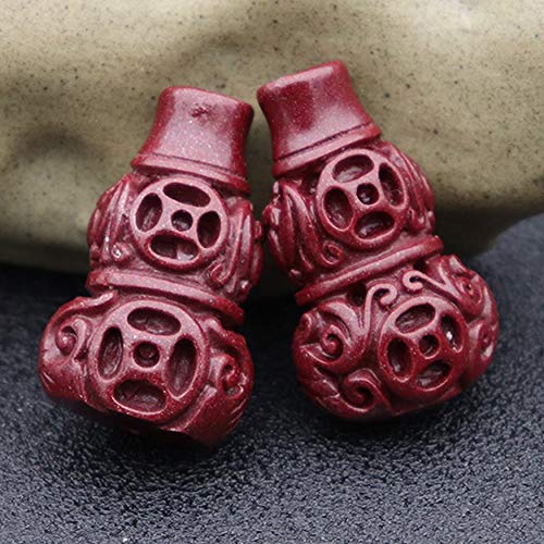 Natural Purple Gold Cinnabar Wu Lou Charm Accesorios Feng Shui Pig Auspicioso DIY para la joyería Hacer Pulsera Accesorios Ward-Off Mal Evil Spirits Atraer la Felicidad Riqueza