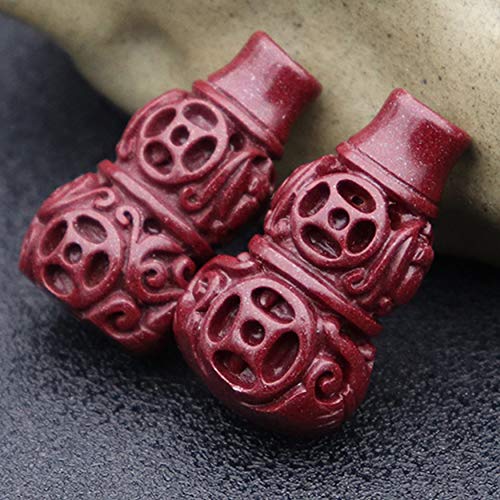 Natural Purple Gold Cinnabar Wu Lou Charm Accesorios Feng Shui Pig Auspicioso DIY para la joyería Hacer Pulsera Accesorios Ward-Off Mal Evil Spirits Atraer la Felicidad Riqueza