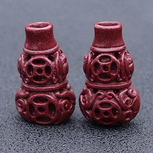 Natural Purple Gold Cinnabar Wu Lou Charm Accesorios Feng Shui Pig Auspicioso DIY para la joyería Hacer Pulsera Accesorios Ward-Off Mal Evil Spirits Atraer la Felicidad Riqueza