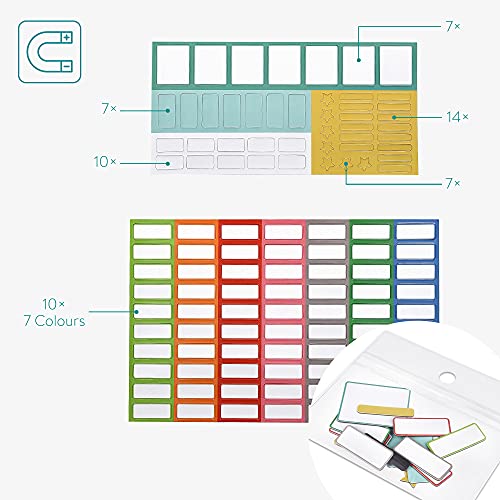 Navaris Horario magnético para niños - Planificador Organizador para la Nevera o Pared - Pizarra para planificar Calendario semanal Escolar - Azul