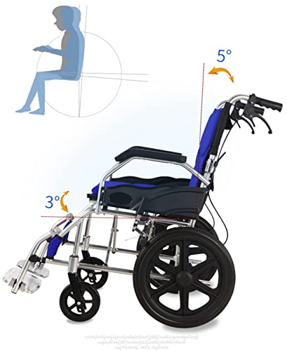 NBMNN Silla de Ruedas Propulsada, Ayuda de Movilidad Plegable Liviana con Freno de Mano y Reposapiés para Usuarios Discapacitados Y Ancianos E,One Size