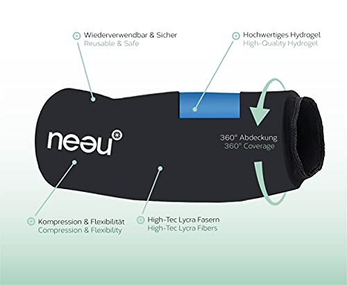 neeu® almohadillas de refrigeración de gel para rodillas, codos y articulaciones, terapia de calor y frío para el tratamiento del dolor para la regeneración (media)