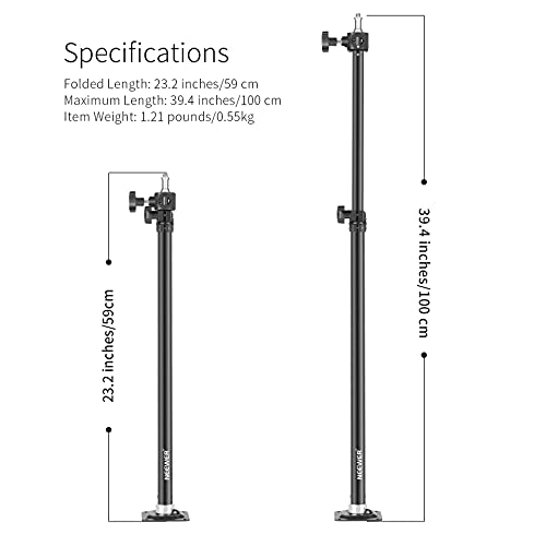 Neewer Brazo de Montaje en Pared de 59 a 100 Centímetros de Longitud Ajustable con Adaptador Universal de 1/4 a 3/8 Pulgadas para Luz de Video de Estudio Fotográfico, Fotografía de Monolights