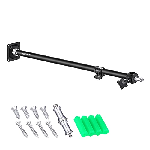 Neewer Brazo de Montaje en Pared de 59 a 100 Centímetros de Longitud Ajustable con Adaptador Universal de 1/4 a 3/8 Pulgadas para Luz de Video de Estudio Fotográfico, Fotografía de Monolights