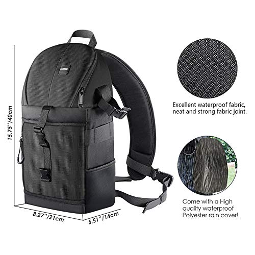 Neewer Professional Mochila Peso 653g la Viene con Bolsillos para Accesorios Protección Contra la Lluvia Compatible con Cámara Nikon Canon Sony y otras Cámaras y Lentes DSLR Trípode(Verde)