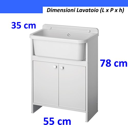 Negrari 5001pkc Lavatoio Salvaspazio, blanco, 55 x 35 cm