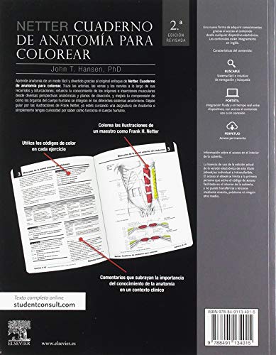 Netter Cuaderno de anatomía para colorear - 2ª Edición: 2ª ed. revisada