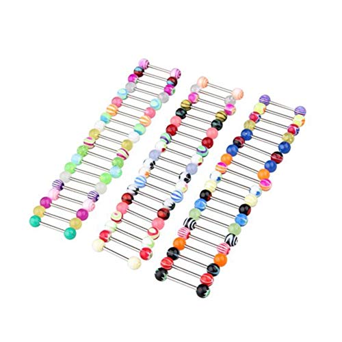 Newin Star 60pcs Surtidos Piercing Pezón Bolas Lengua Bares Anillo Profesional joyería Piercing del Cuerpo de Uso de múltiples Anillos Ombligo Colorido Mezclado del Color