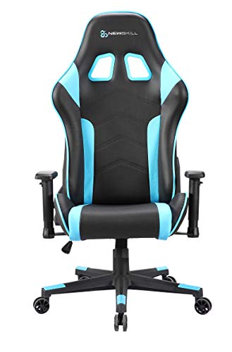 Newskill Kitsune - Silla gaming profesional (Inclinación y altura regulable, reposabrazos 2D ajustables, base en nylon, reclinable 180º), Color Azul