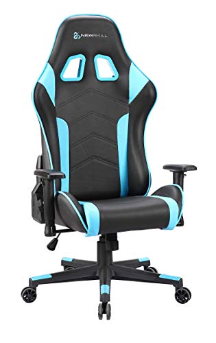 Newskill Kitsune - Silla gaming profesional (Inclinación y altura regulable, reposabrazos 2D ajustables, base en nylon, reclinable 180º), Color Azul