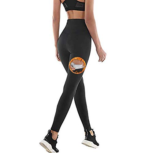 NHEIMA Pantalones de Sauna Adelgazantes Mujer NANOTECNOLOGÍA, Leggins Reductores Adelgazantes, Leggins Anticeluliticos Cintura Alta, Mallas Fitness Push Up para Deporte Running Yoga Gym (S, Negro)