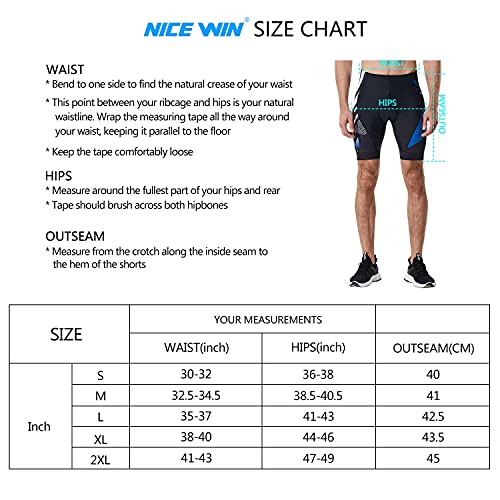 NICEWIN Pantalones Cortos de Ciclismo para Hombre con Almohadilla Pantalones Bicicleta Acolchada con Gel 4D Cortos MTB Bicicleta Pantalones Cortos Transpirables