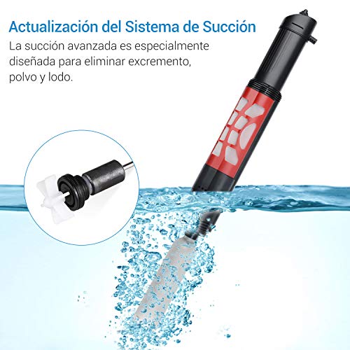 NICREW Aspirador Automático para Acuario, Limpiador Grava Acuario, Cambiador de Agua Acuario Adecuada para Peceras Medianas y Grandes