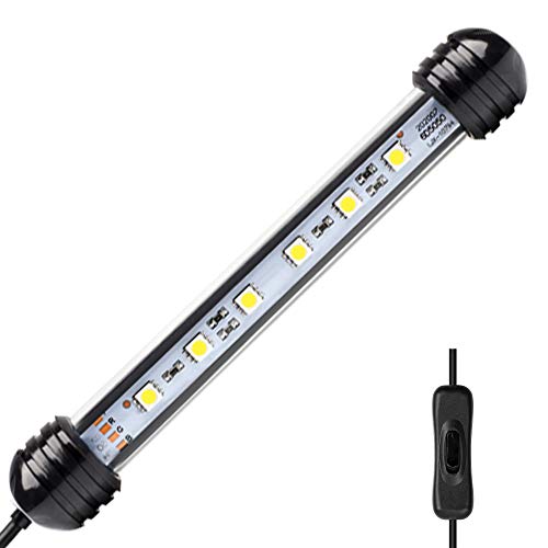 NICREW Luz Blanca LED Sumergible para Acuarios, Barra de luz Subacuatica 2W 18cm Lampara Sumergible Acuario LED, Tubos de Luz Impermeable