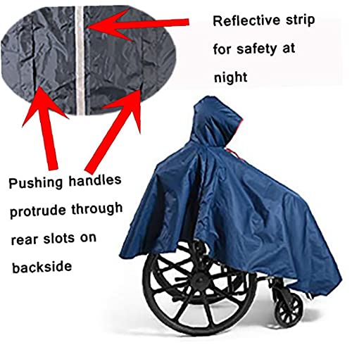 NIDONE Poncho resistente para silla de ruedas, reutilizable, impermeable, cobertura frontal con cremallera para silla de ruedas para personas mayores con discapacidad