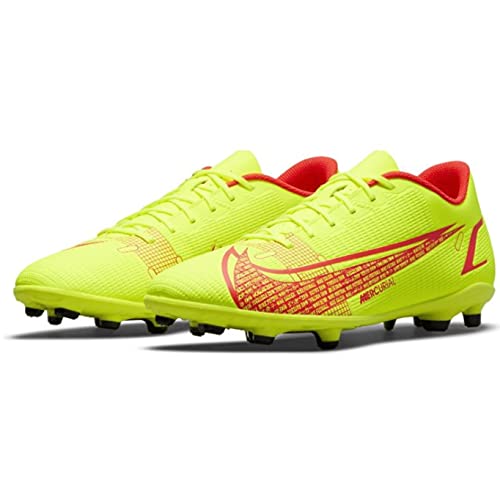 Nike Vapor 14 Club FG/MG, Soccer Shoe Unisex Adulto, Volt/Bright Crimson, 40 EU